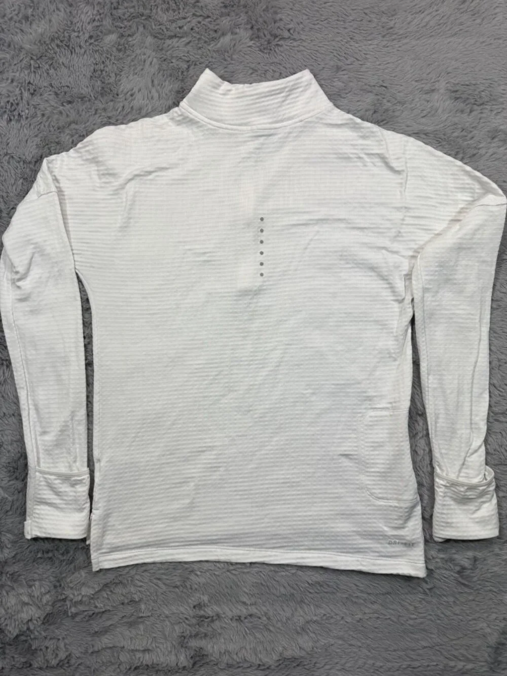Nike Dri-Fit Shirt Womens XS White Polyester Waffle Knit Performance Golf Sports